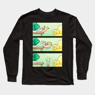 Cute Funny Bird Comic - Animal Lover Long Sleeve T-Shirt